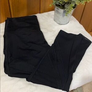 Aerie: Stretchy‎ Ribbed Mesh Athletic Workout Gym Leggings Pants Black Small